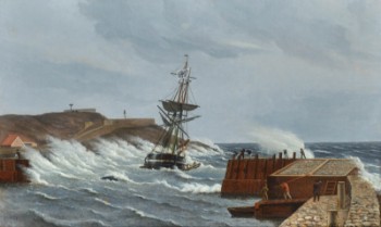 Emil Wilhelm Normann. Det engelske Brigskib Ann forliser på Christiansöe d. 20. Decbr. 1833