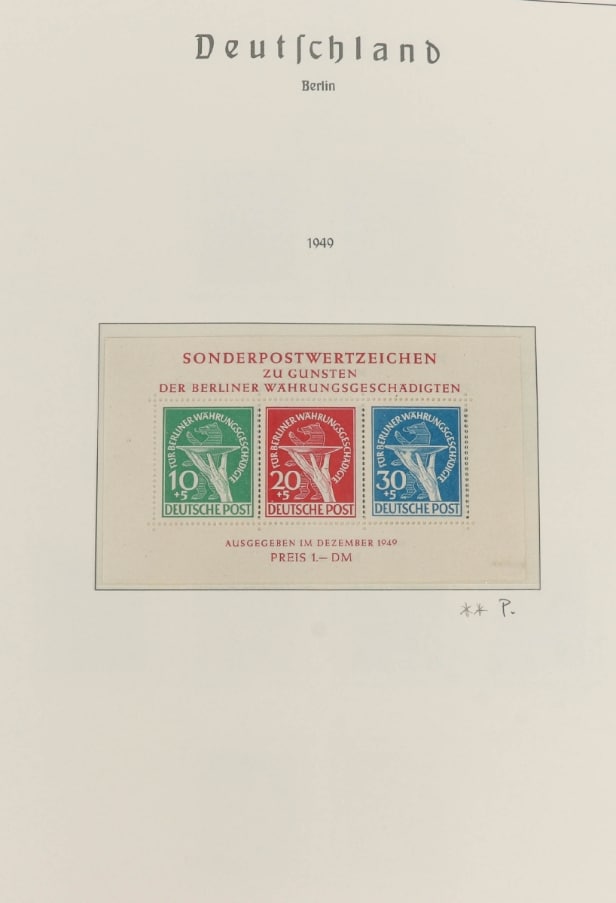 LOT 68. GERMANY. BERLIN and BRD. 1948-1990. Well-stocked, nearly complete stamped collections in pre-print albums