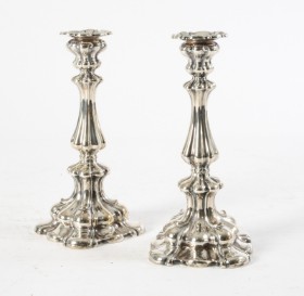 L. Berth. Pair of sterling silver candlesticks. (2)