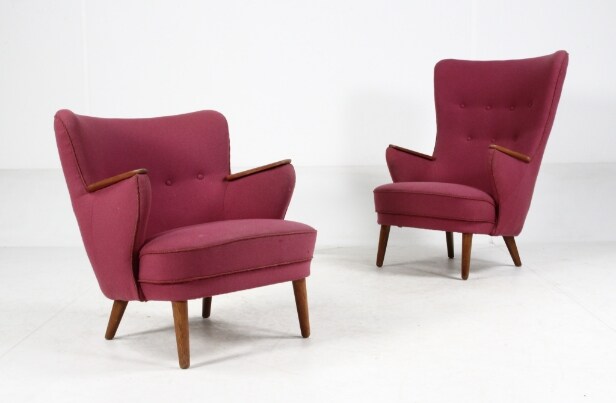Danish furniture manufacturer. High and low-backed armchair, 1950s (2)
