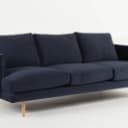 YFP by Wendelbo. 3-pers. sofa model 056, blå velour, egetræ