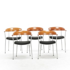 Johannes Foersom & Hjort-Lorentzen. A set of five chairs, model 'Stuk' (5)