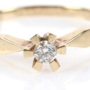 Prinsesse ring m/ brillant, 14 kt guld , 0.15 ct. Aagaard Design.