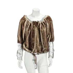 6945 - Olga Rios for Koopenhagen Fur. Offshoulder jakke af mink. str. Onesize