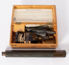 Walker's Excelsior IV ship's log and a brass telescope (2)