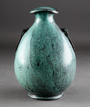 Svend Hammershoi For Kahler Vase Med Gron Askeglasur Lauritz Com