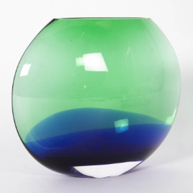 Stor Murano Vase af blåligt og grønligt glas