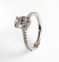 Diamond ring (lab produced) of 18 kt. white gold, ring size 52