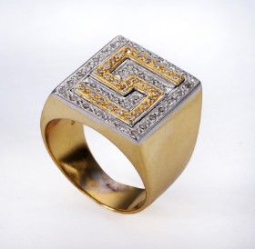 Moderne ice herrering af 18 kt. tofarvet guld, 0.35 ct.