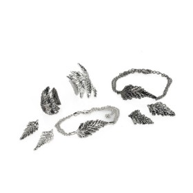 Pure Leaf. Collection of jewellery, black gold-plated and plated with 18 kt. white gold (8)