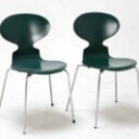 Arne Jacobsen (1902-1971) for Fritz Hansen: Two green 'Ant' chairs model 3101 (2)