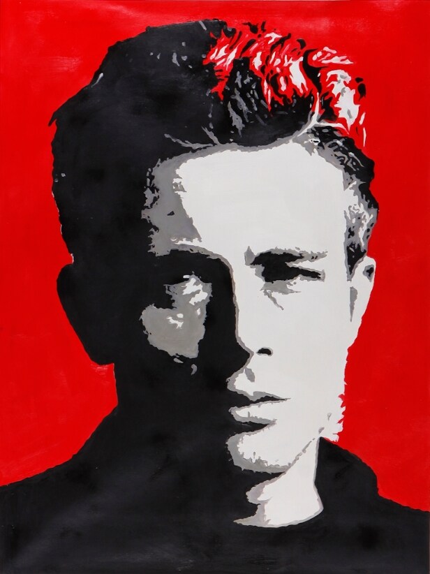Ubekendt kunstner. James Dean. Olie på lærred