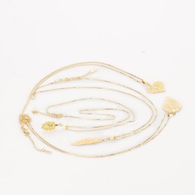 Pure Leaf. Four necklaces plated with 18 kt. gold (4)