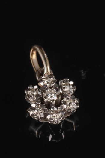 Vintage diamantvedhæng af 18 kt. rhodineret guld