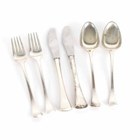 Hans Hansen: Six-piece 'Kristine' sterling silver lunch cutlery (6)