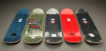 Element, Zero, BD Skateco. Fem skateboard deck. (5)