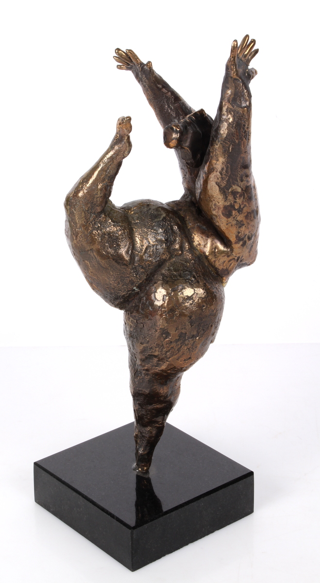 Henrik Fischer. 'Springende danser'. af bronze, H. 31 cm | Barnebys