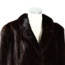 Long coat made of dark brown mink, approx. size L.