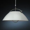 Hans J. Wegner. Pendel med hejs Hvidlakeret lampe med bøjler af børstet stål med hejs. 