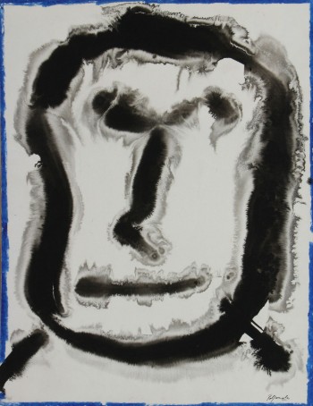 Robert Jacobsen. Maske komposition, Gouache og oliepastel, 65 x 50 cm