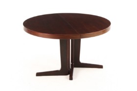 Skovby Furniture Factory. Circular rosewood dining table with extension, 1960s (1+2)