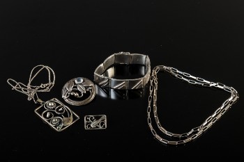 Samling vintage sølvsmykker (6)