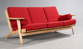 H. J. Wegner. Three-seater sofa, model GE290, oakwood