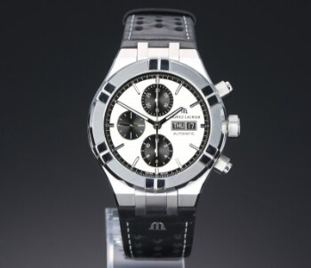 Maurice Lacroix Aikon Chronograph. Herreur i stål med lys skive med day-date, ca. 2020