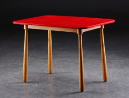 spisebord/køkkenbord, bøg og rød lakering, møbelproducent, 1940'erne Denne vare er sat til omsalg under nyt varenummer 3815216 -
