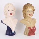 Two busts of faience and art material in the shape of Marilyn Monroe, 21st century (2)