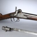 Dansk gevær model 1822 stemplet Livgarden, med bajonet