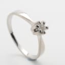 Solitaire ring with brilliant-cut approx. 0.10 ct., 14 ct. white gold, size 51