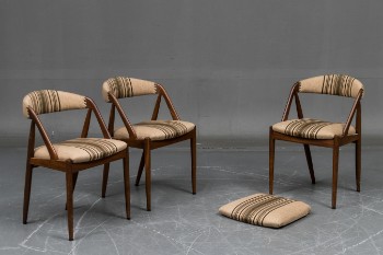 Kai Kristiansen, 3 spisebordsstole af teak model 31 (3+1)