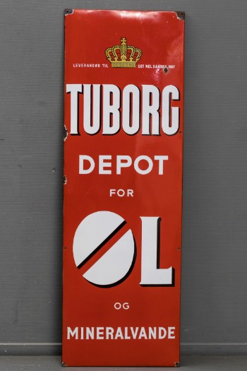 Enamel sign, Tuborg depot for beer