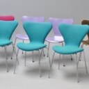 Arne Jacobsen. Syv stole. 7'eren, model 3107 for Fritz Hansen (7) 