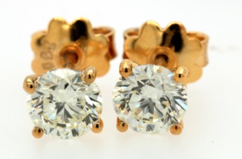 Earrings 18kt with brilliant cut diamonds 1.25ct