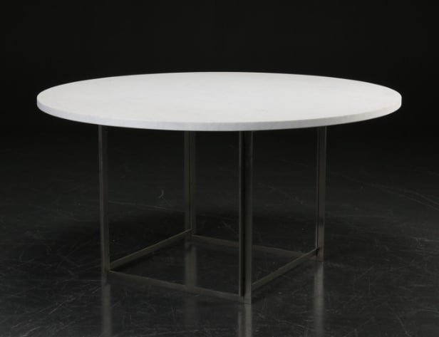 Poul Kjærholm. Spisebord, model PK 54, hvid valset marmor, årg. 2015