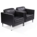 De Sede. Læne/lounge stole af sort læder og stål, model DS-118.(2)