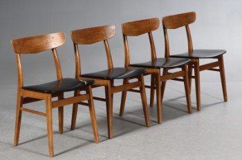Findahls Møbelfabrik. Fire spisestole, bøgetræ (4)