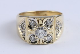 Brillantring i 18 kt. guld, 0.78 ct., centerdiamant F/VVS