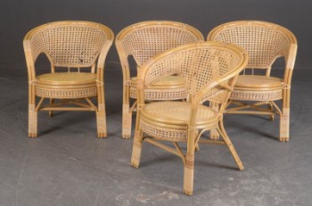 Fire armstole af bambus med flet (4)