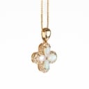An opal and diamond pendant of 18k gold and a necklace of gold-plated sterling silver. (2)