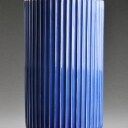 Lyngby vase, blå med guldkant