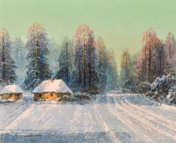 Wiktor Korecki. Winter landscape | Lauritz.com
