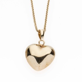 202407733 Heart pendant with necklace of 14 and 18 kt