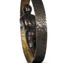 Pierre Martin. Skulptur af patineret bronze: 'Holde hjulene igang', H. 62 cm