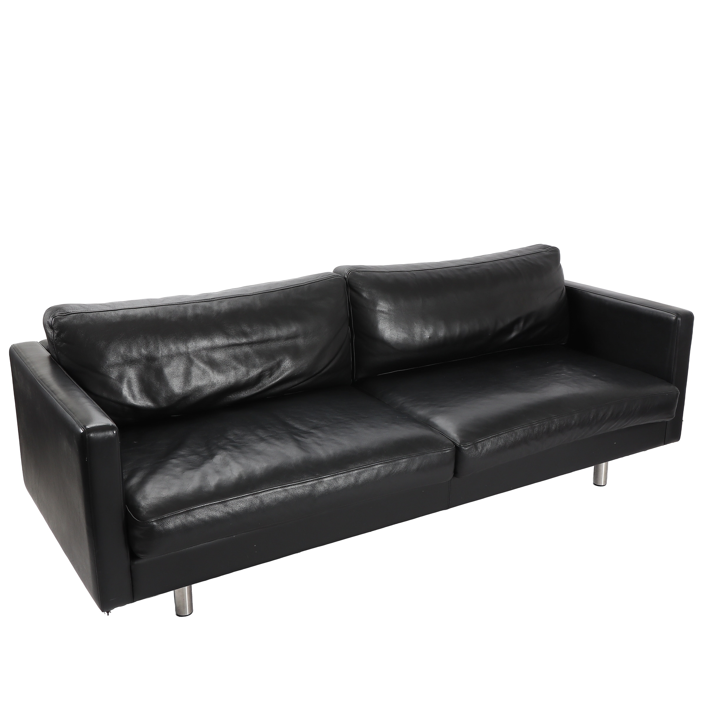 Wendelbo. 3-seater sofa upholstered in black leather. Model Edge V1