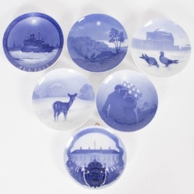 Royal Copenhagen og B&G samling platter (6)