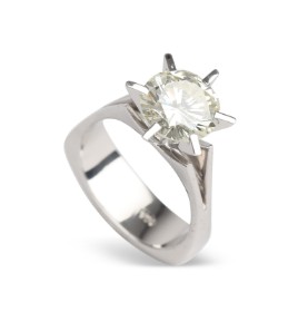 Solitaire brillantring af hvidguld, ca. 3.05 ct.