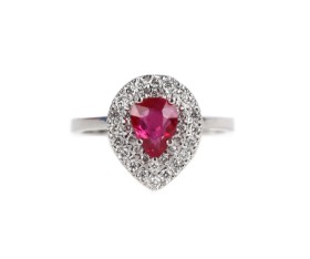 Untreated ruby ??and diamond ring, 1.01 ct. with GIA cert.